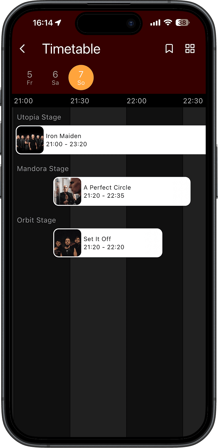 Smartphone with 'Rock am Ring'-App